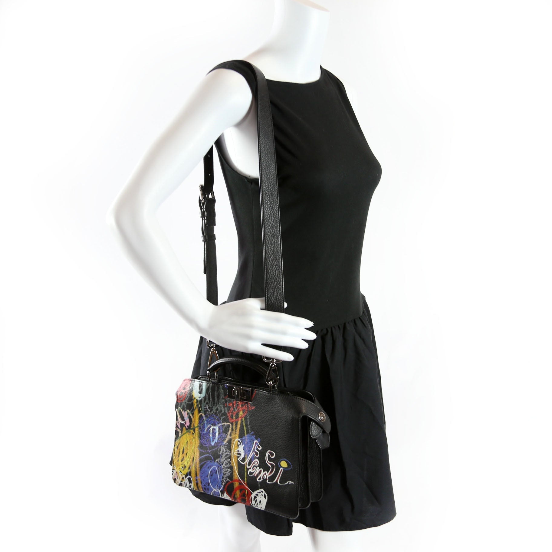 X Noel Fielding Peekaboo Mini Leather Black/Multicolor