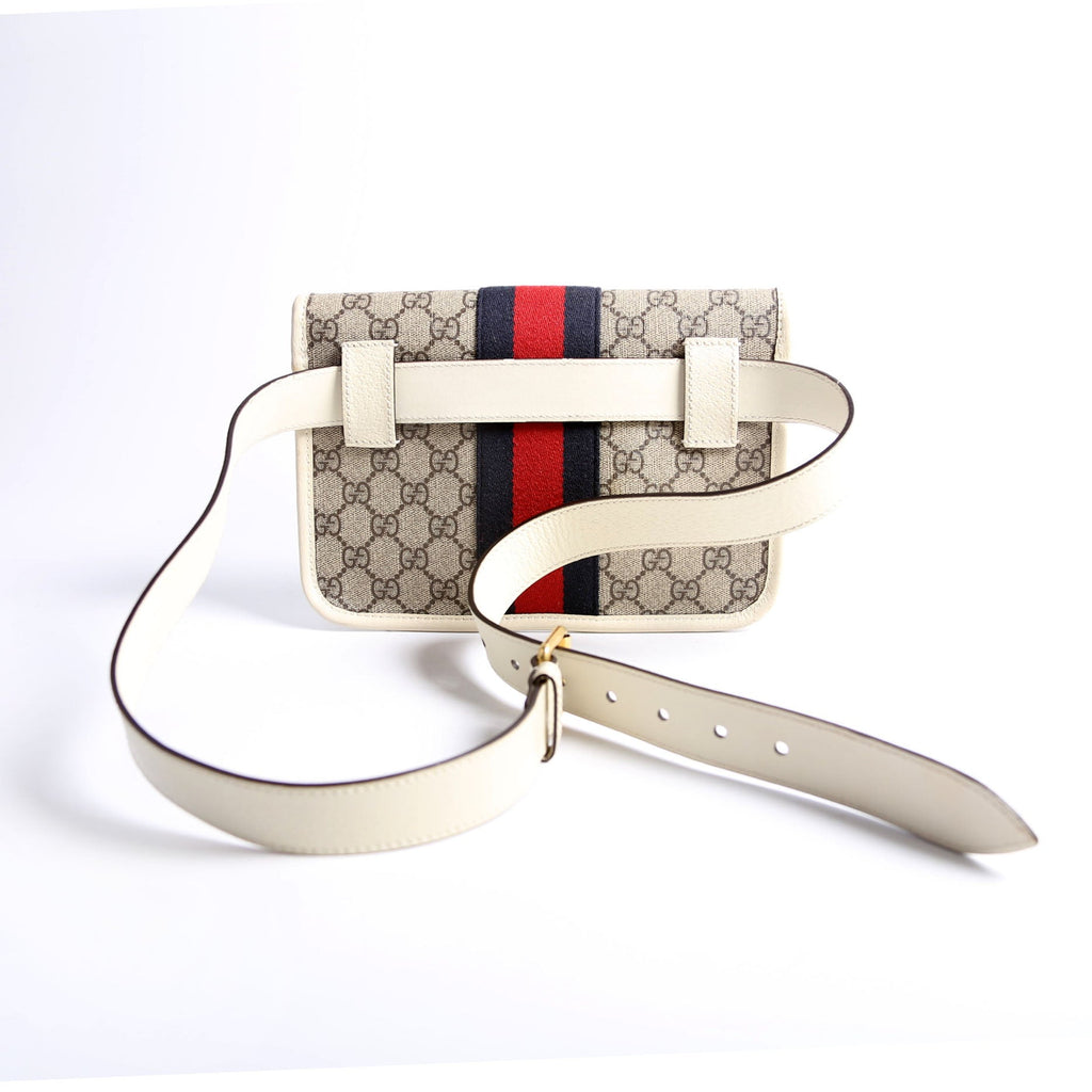 Gucci 674081 GG Supreme Ophidia Belt Bag White