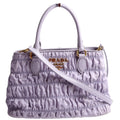 1BA173 Tessuto Gaufre Nylon Small Satchel Purple