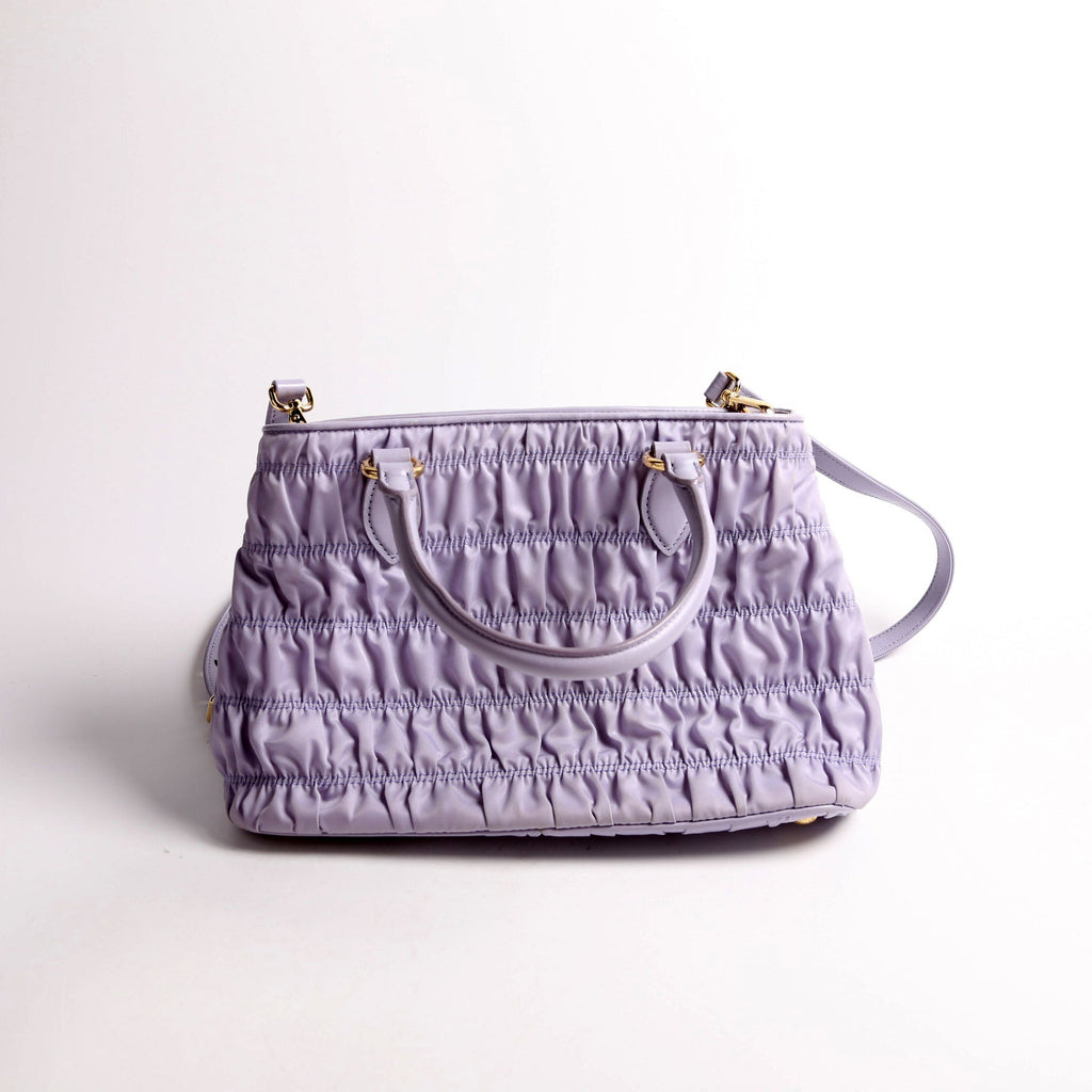 1BA173 Tessuto Gaufre Nylon Small Satchel Purple