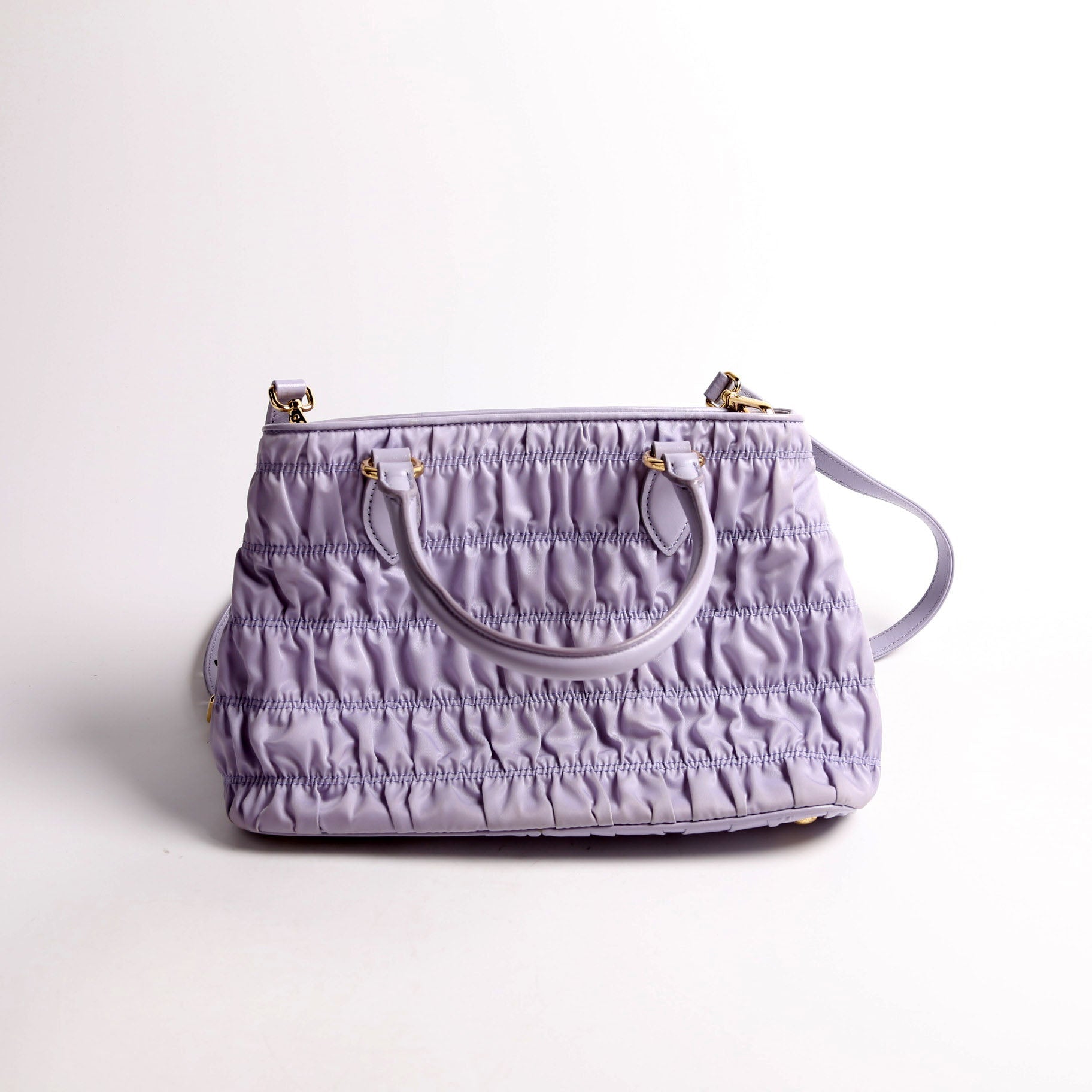 1BA173 Tessuto Gaufre Nylon Small Satchel Purple