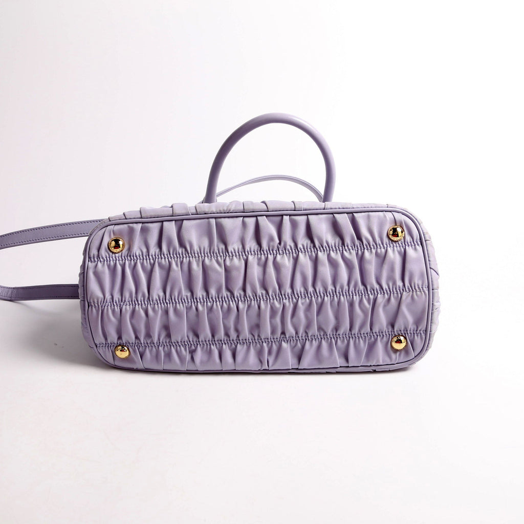 1BA173 Tessuto Gaufre Nylon Small Satchel Purple