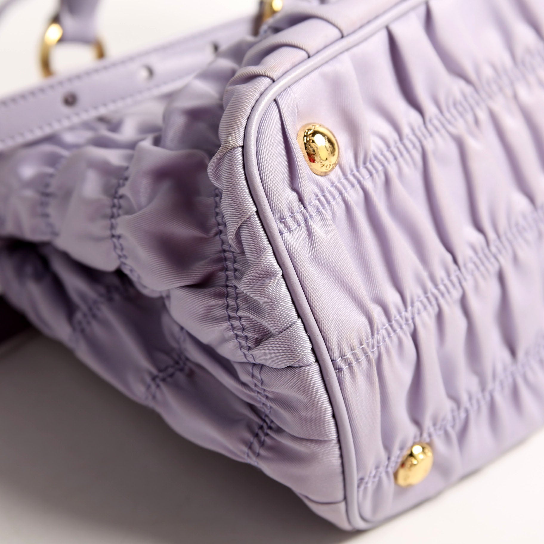 1BA173 Tessuto Gaufre Nylon Small Satchel Purple