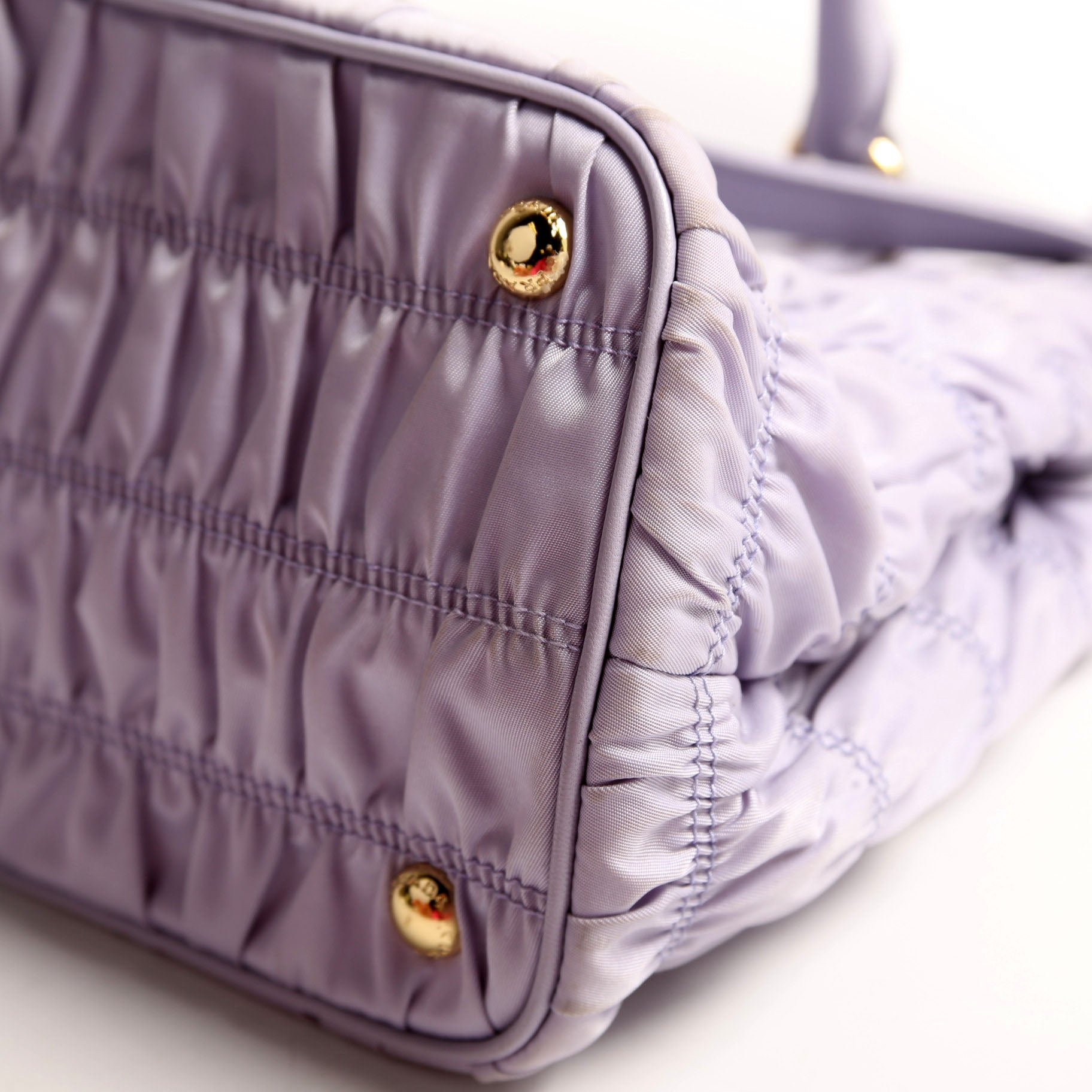1BA173 Tessuto Gaufre Nylon Small Satchel Purple