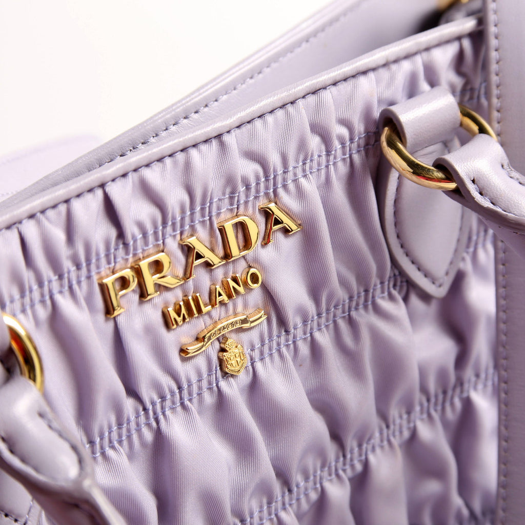 1BA173 Tessuto Gaufre Nylon Small Satchel Purple