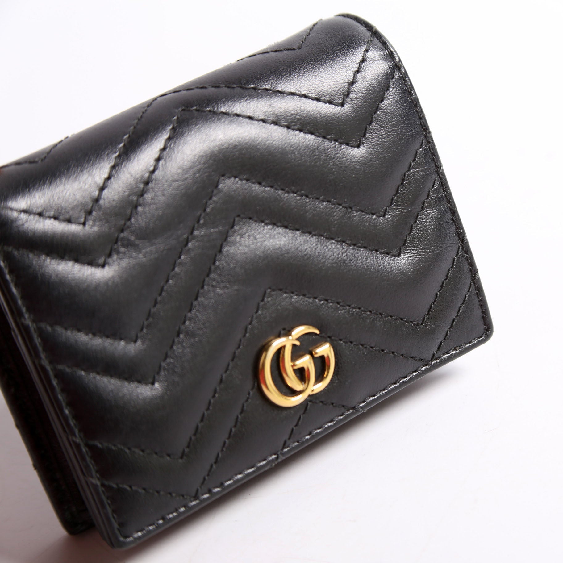 466492 GG Marmont Card Case Black