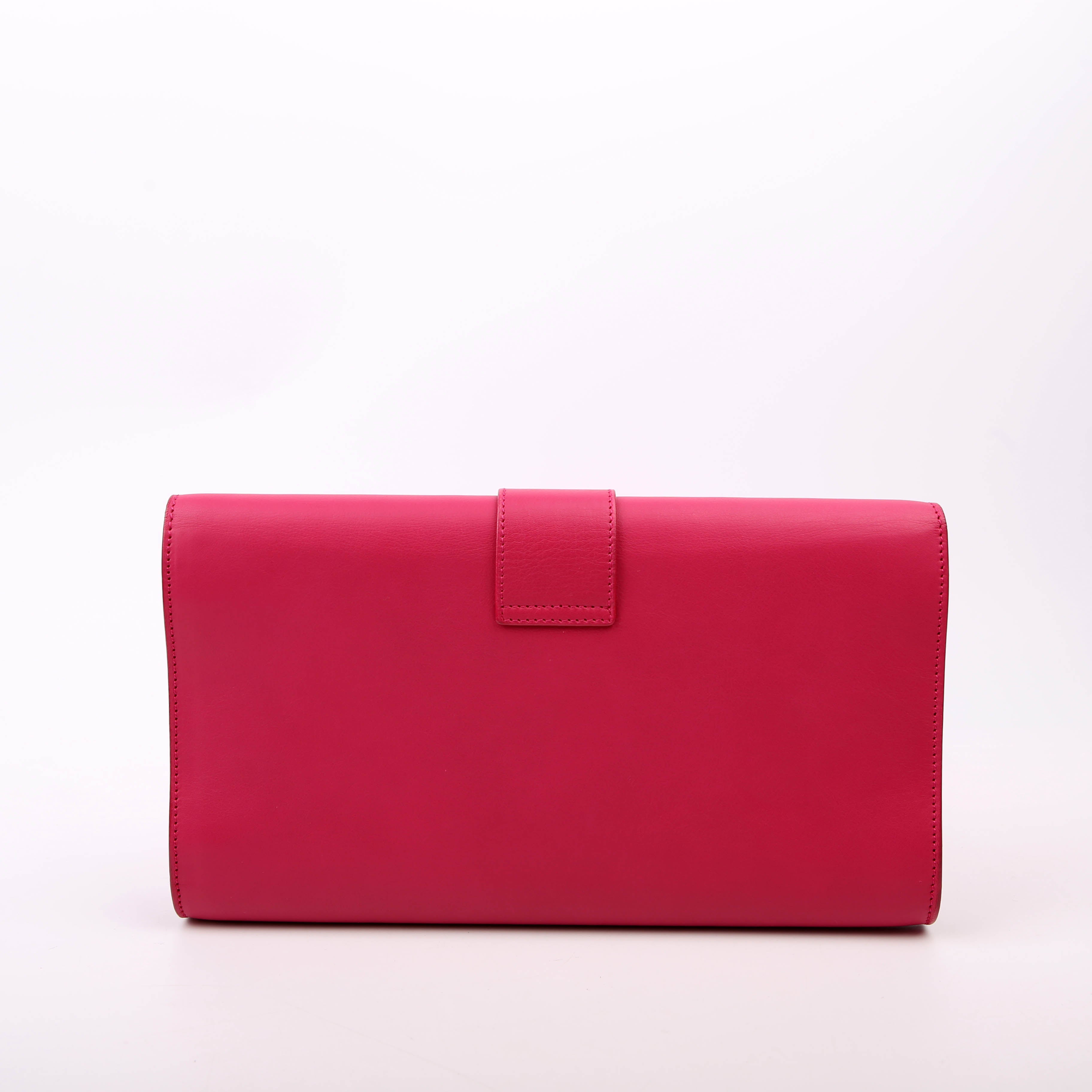 SAINT LAURENT Classic Y Ligne Clutch Smooth Leather 311213 Pink