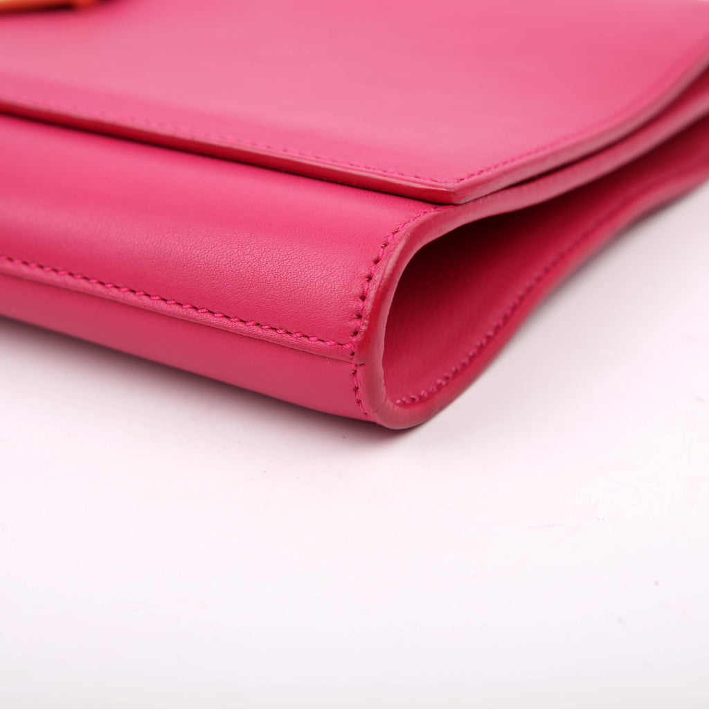 SAINT LAURENT Classic Y Ligne Clutch Smooth Leather 311213 Pink