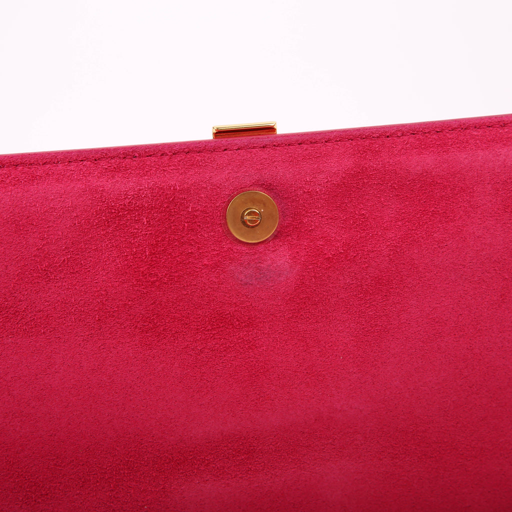 SAINT LAURENT Classic Y Ligne Clutch Smooth Leather 311213 Pink
