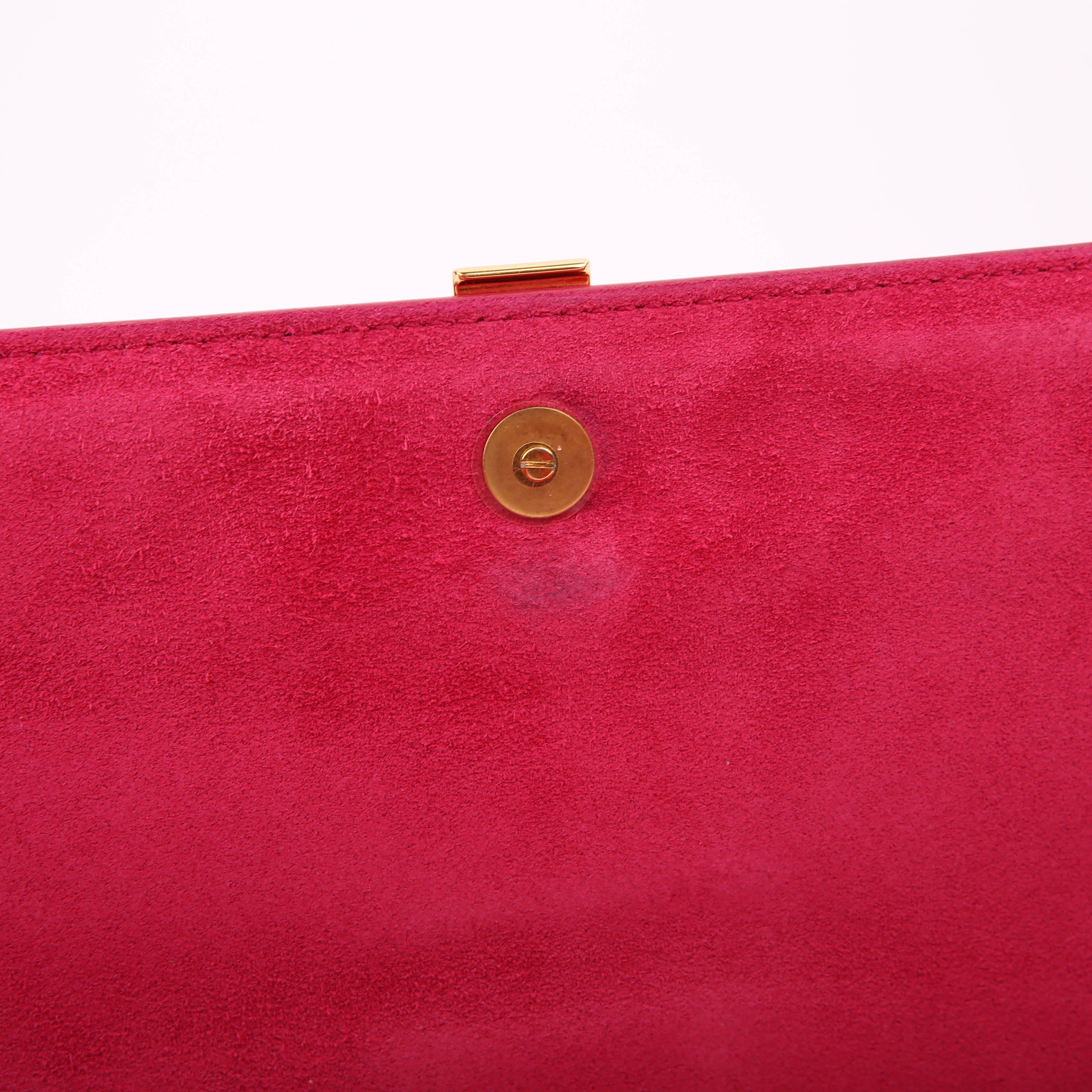 SAINT LAURENT Classic Y Ligne Clutch Smooth Leather 311213 Pink