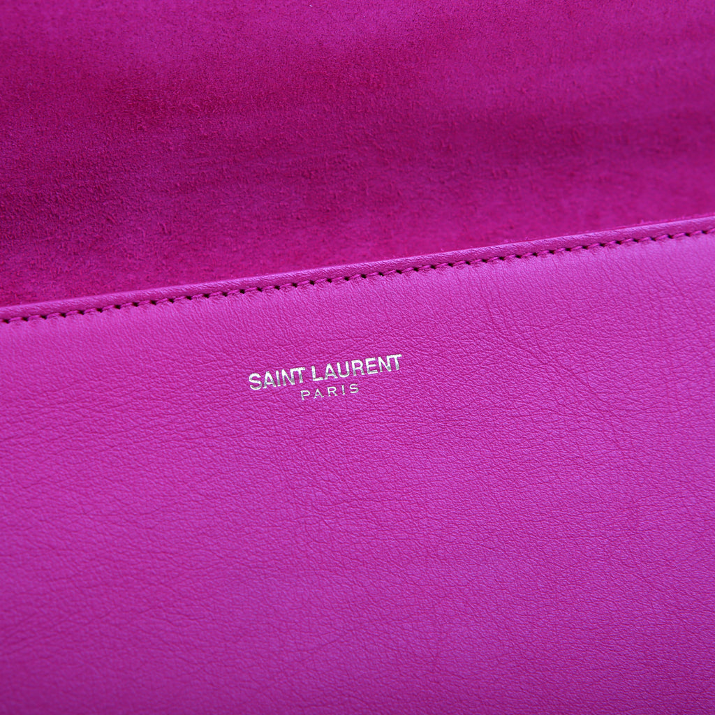 SAINT LAURENT Classic Y Ligne Clutch Smooth Leather 311213 Pink