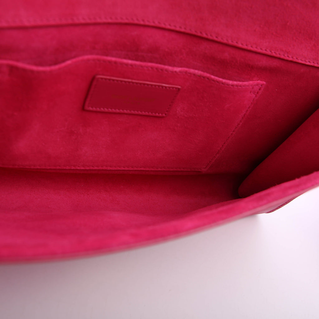 SAINT LAURENT Classic Y Ligne Clutch Smooth Leather 311213 Pink