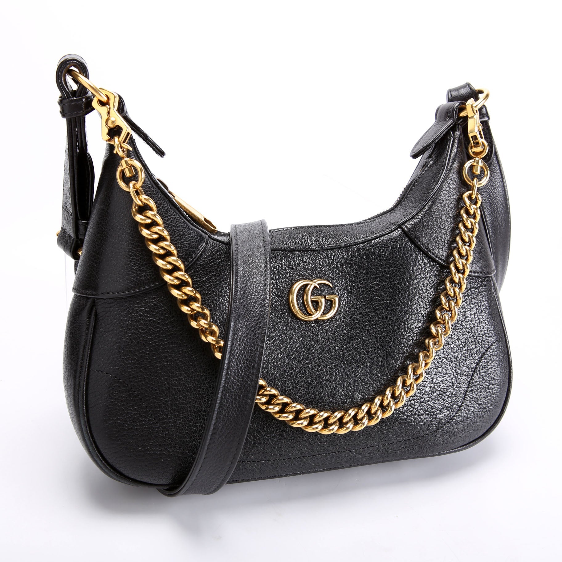 731817 Aphrodite Leather Small Shoulder Bag Black