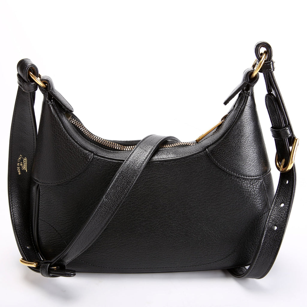 731817 Aphrodite Leather Small Shoulder Bag Black