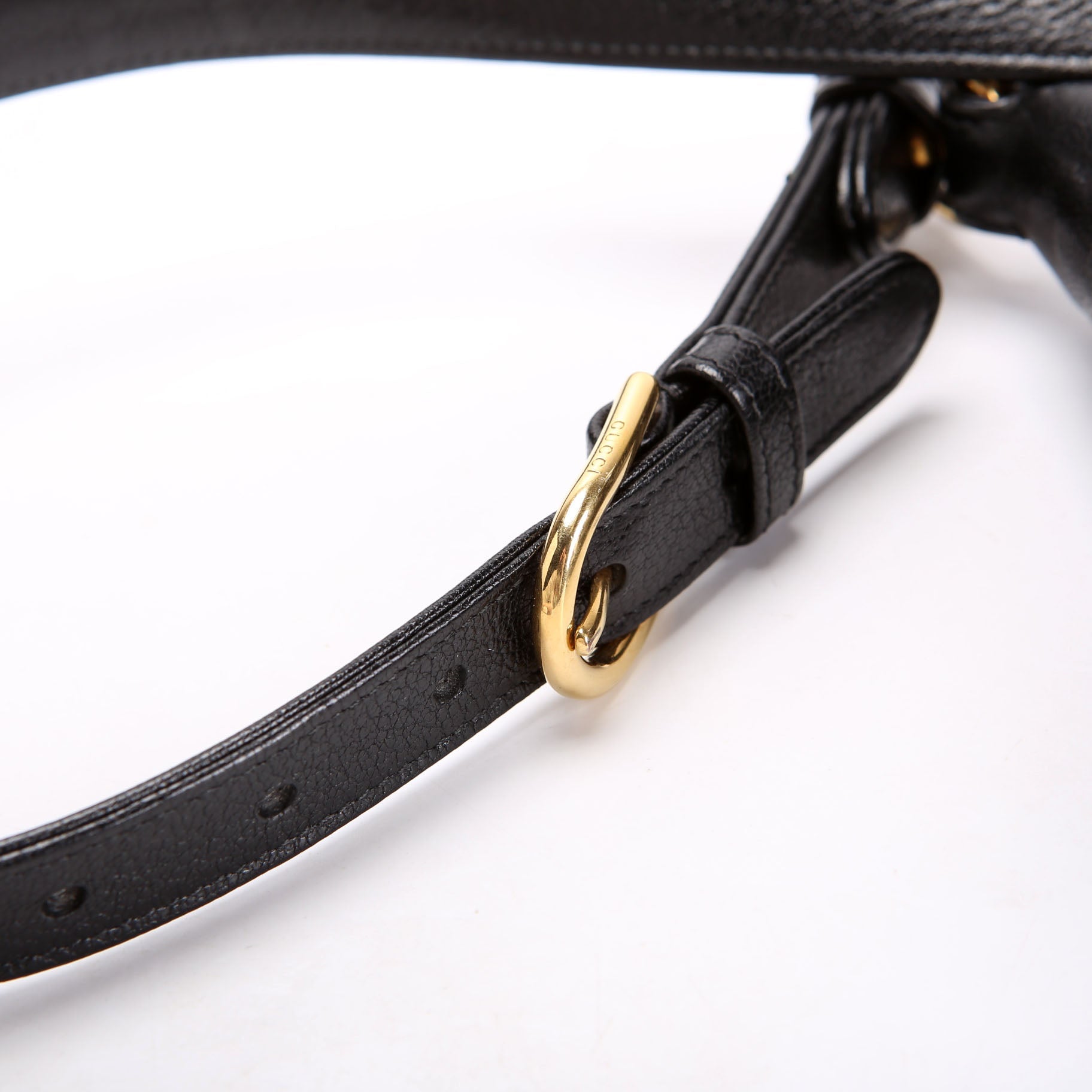 731817 Aphrodite Leather Small Shoulder Bag Black