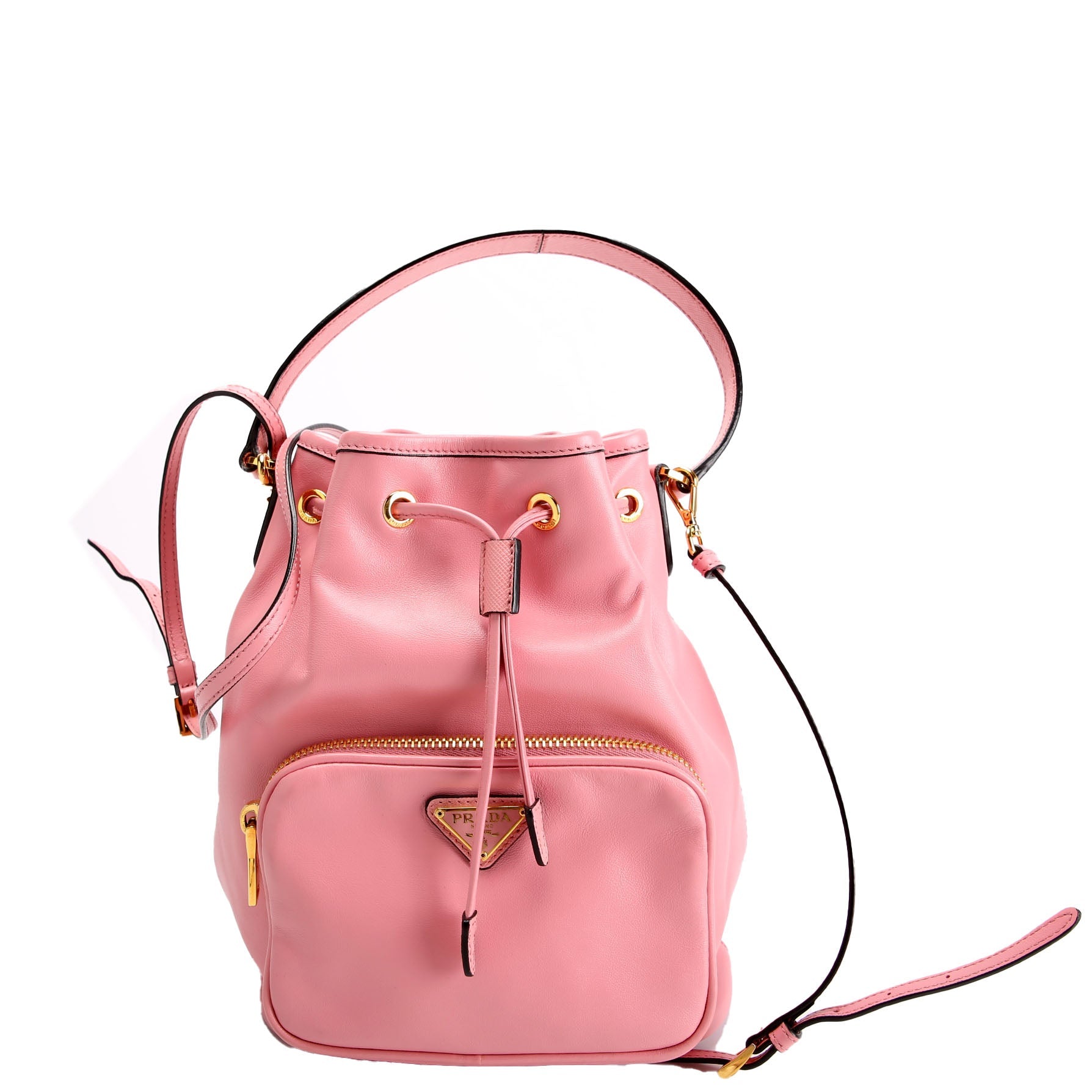 Prada Soft Leather Mini Bucket Pink