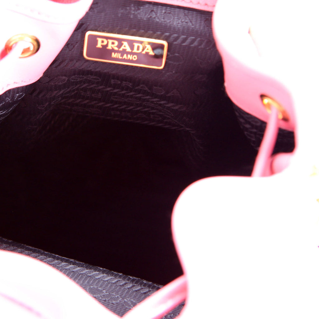 Prada Soft Leather Mini Bucket Pink
