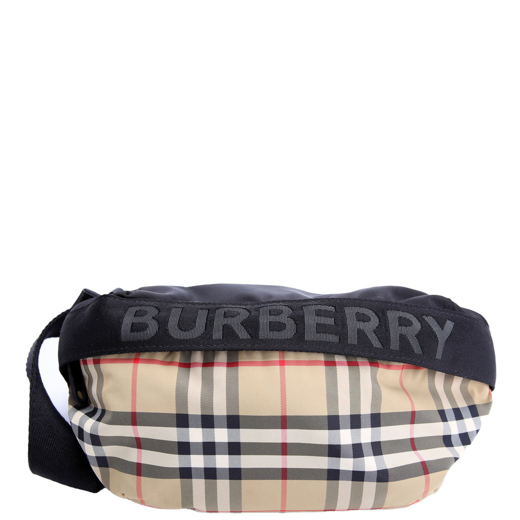 Haymarket Check Nylon Belt Bag Black