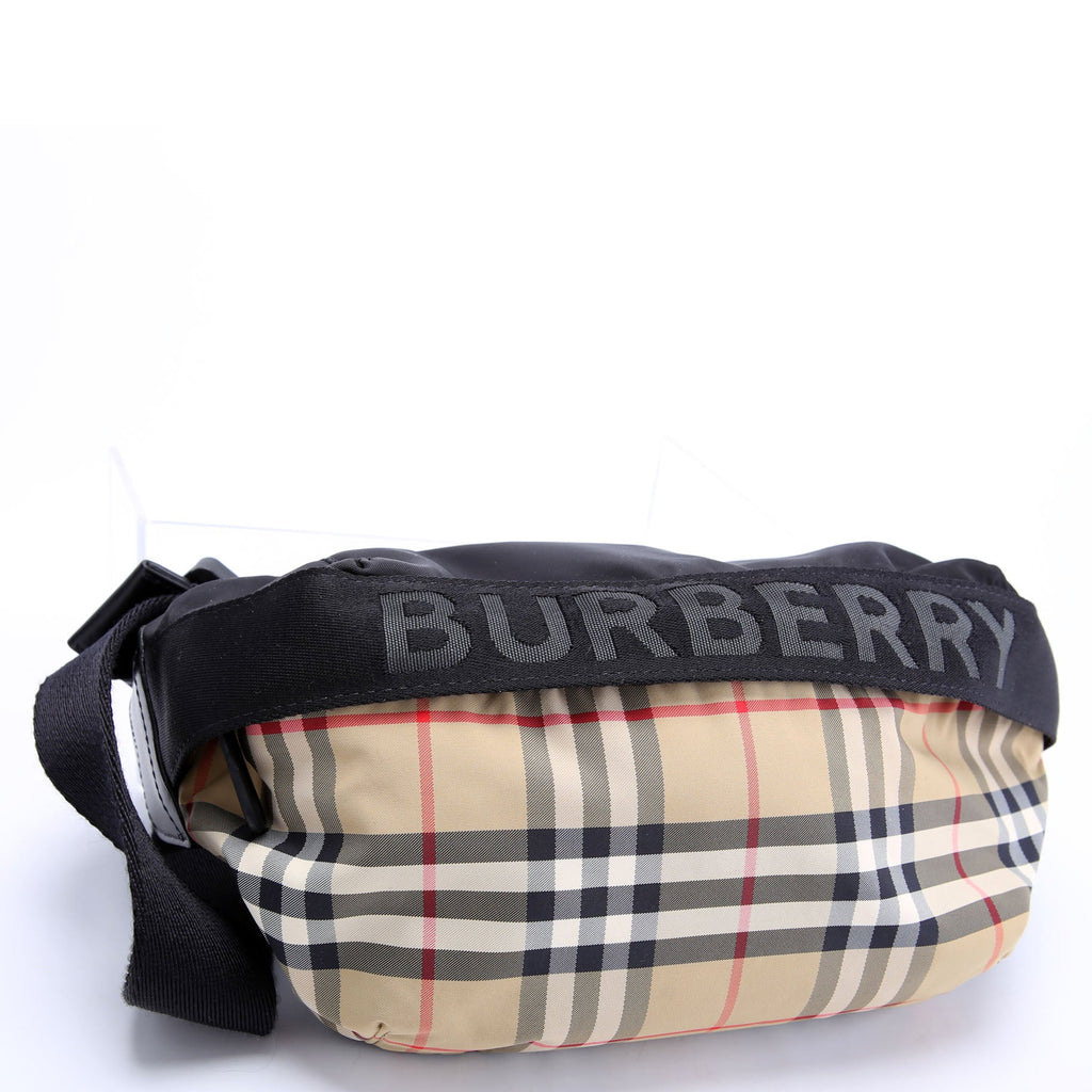 Haymarket Check Nylon Belt Bag Black