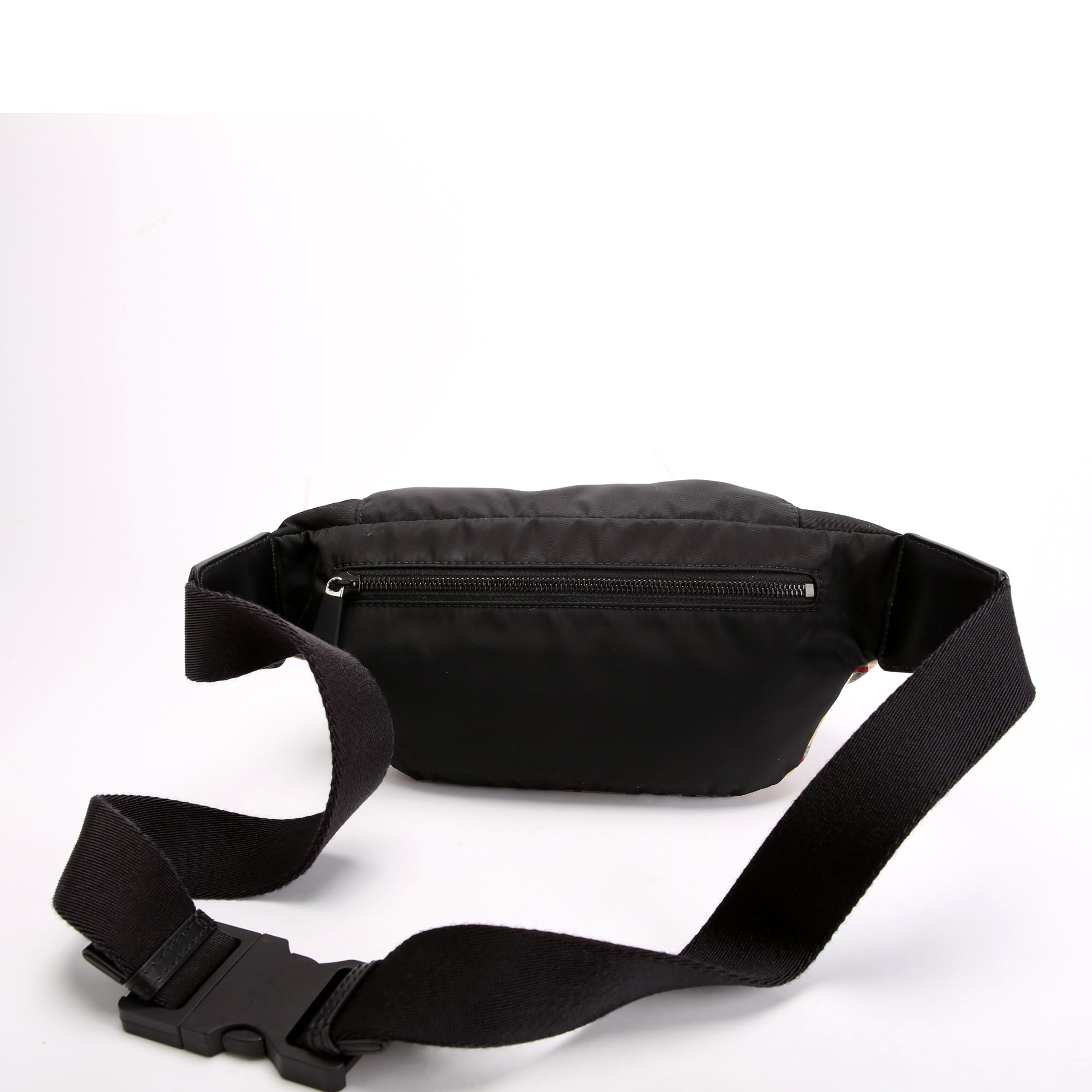 Haymarket Check Nylon Belt Bag Black