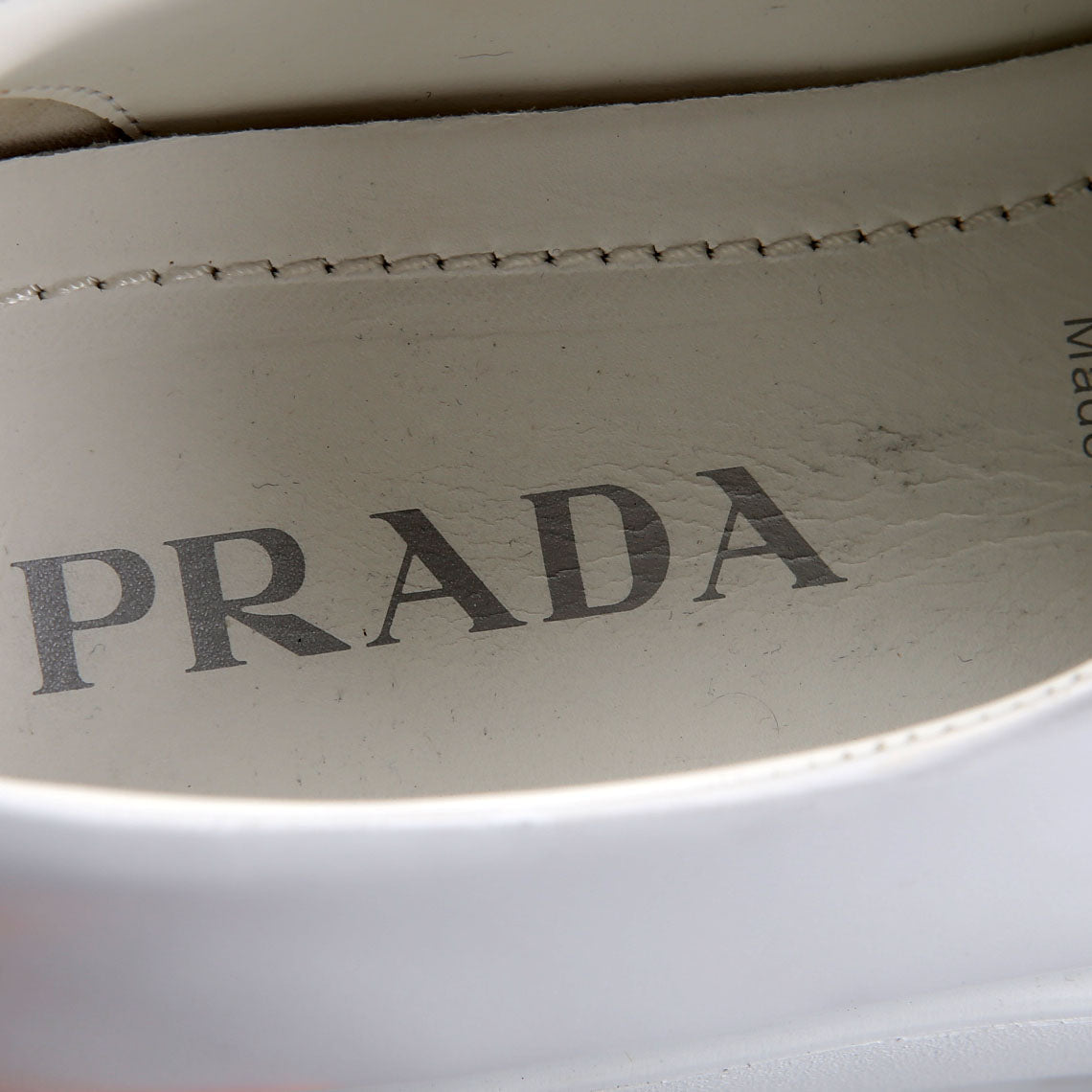 Triangle Logo Monolith Loafers Size 39 White