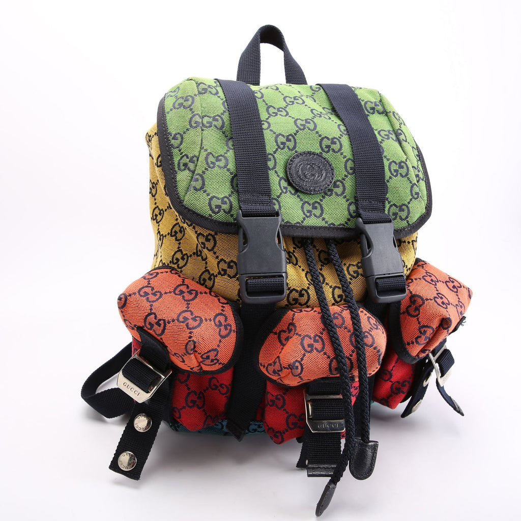 658783 GG Canvas Retro Utility Pocket Backpack Multicolor
