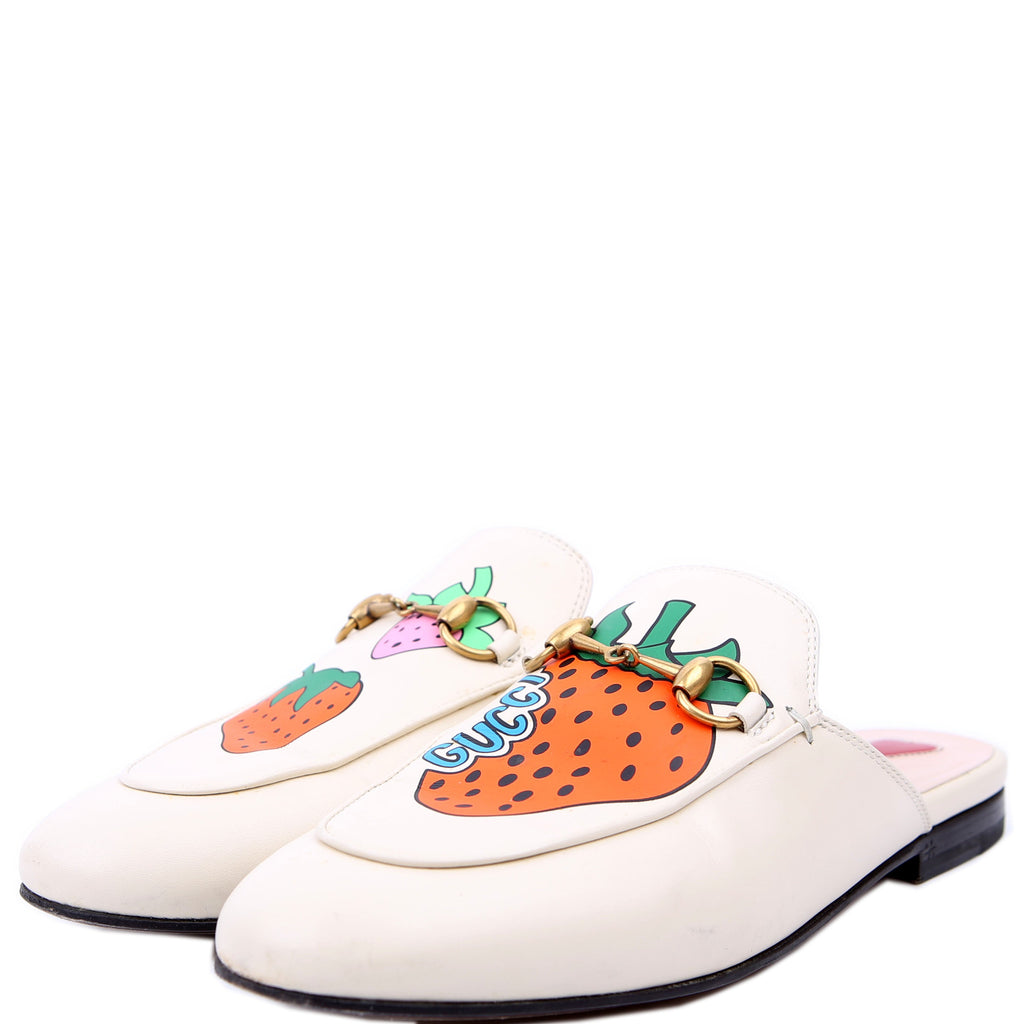 Gucci Princetown Lace Slides Size 36.5 White