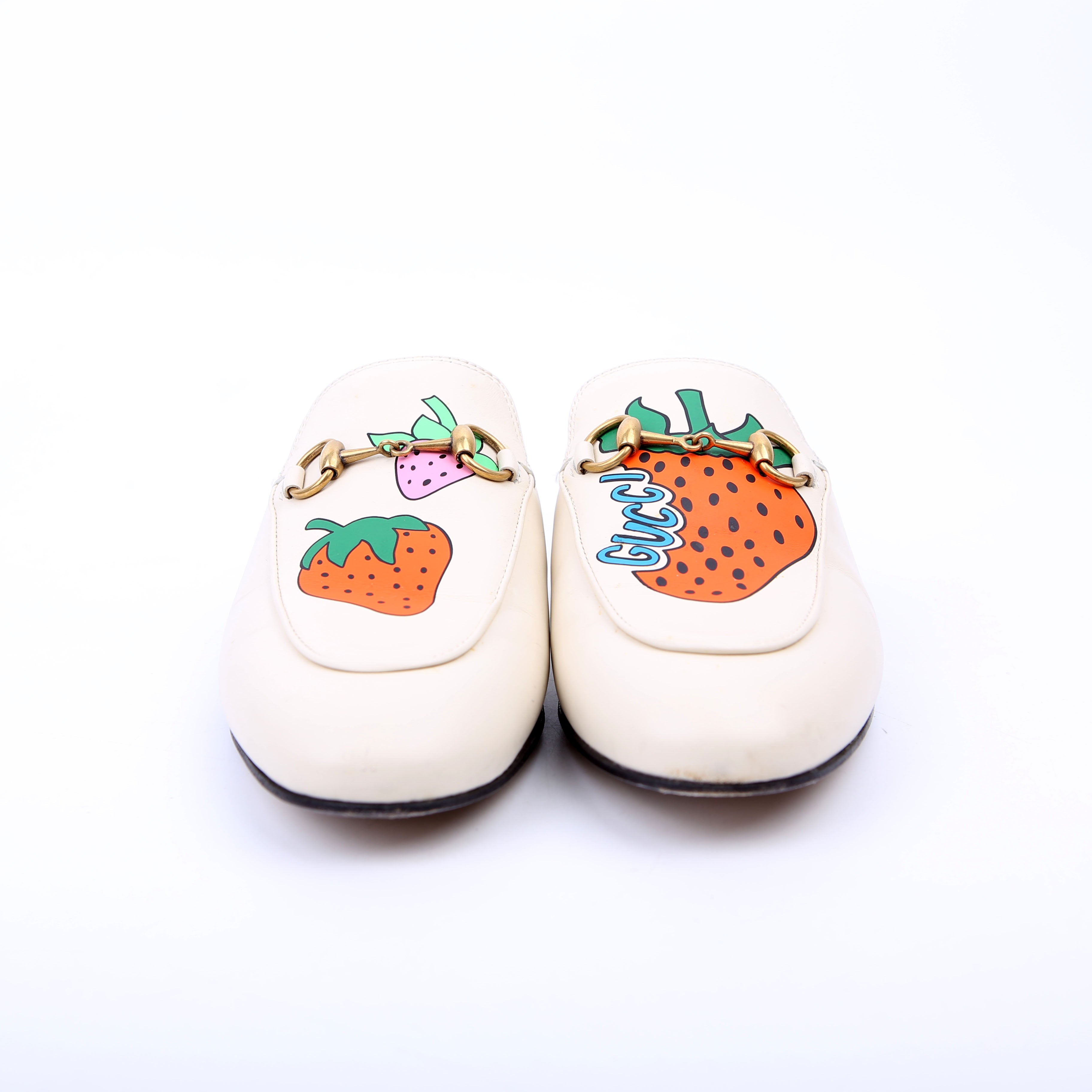 Gucci Princetown Lace Slides Size 36.5 White