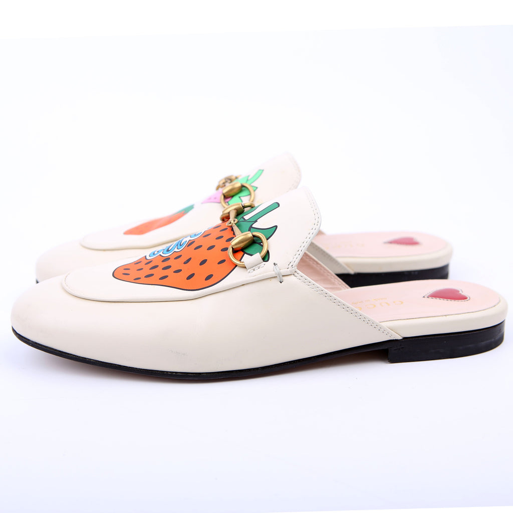 Gucci Princetown Lace Slides Size 36.5 White