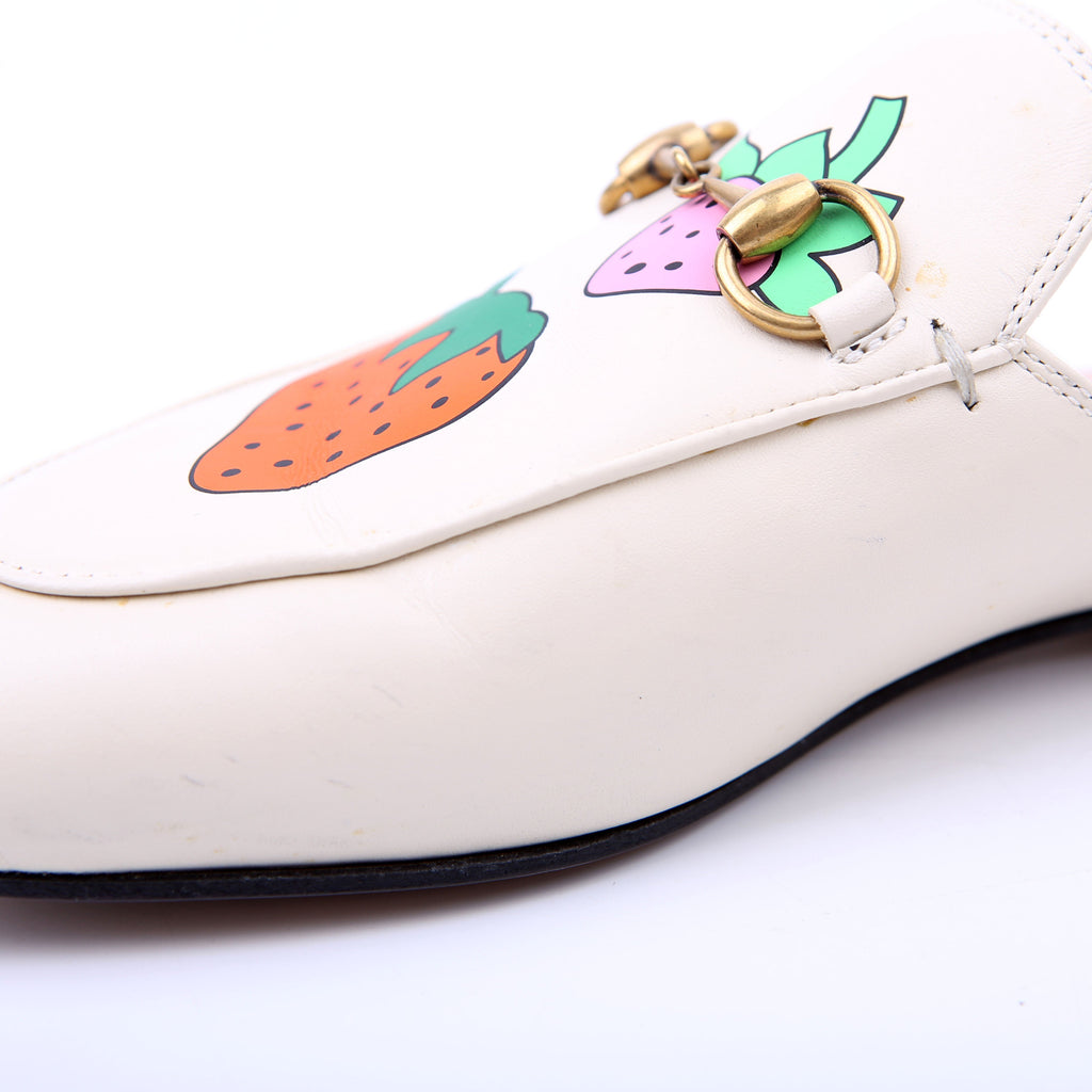 Gucci Princetown Lace Slides Size 36.5 White