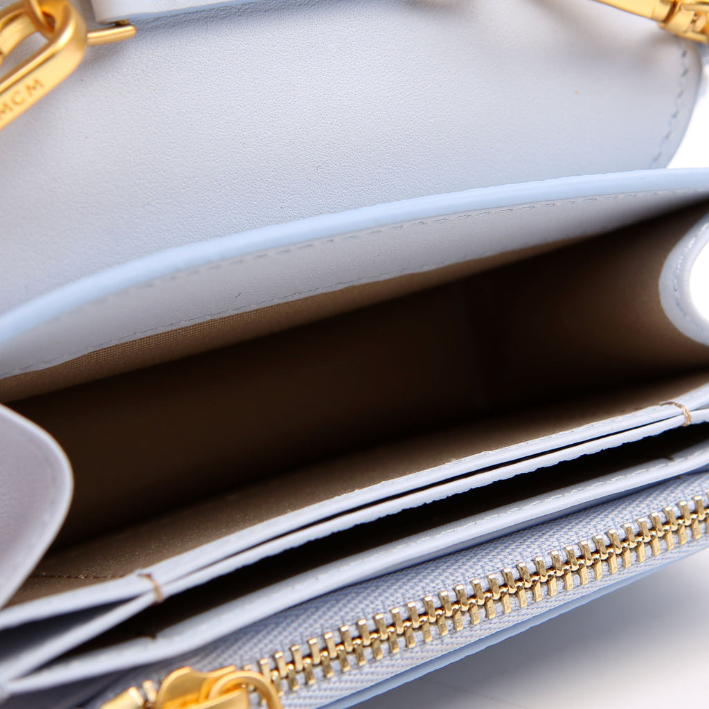 Himmel Embossed Compact Wallet Blue