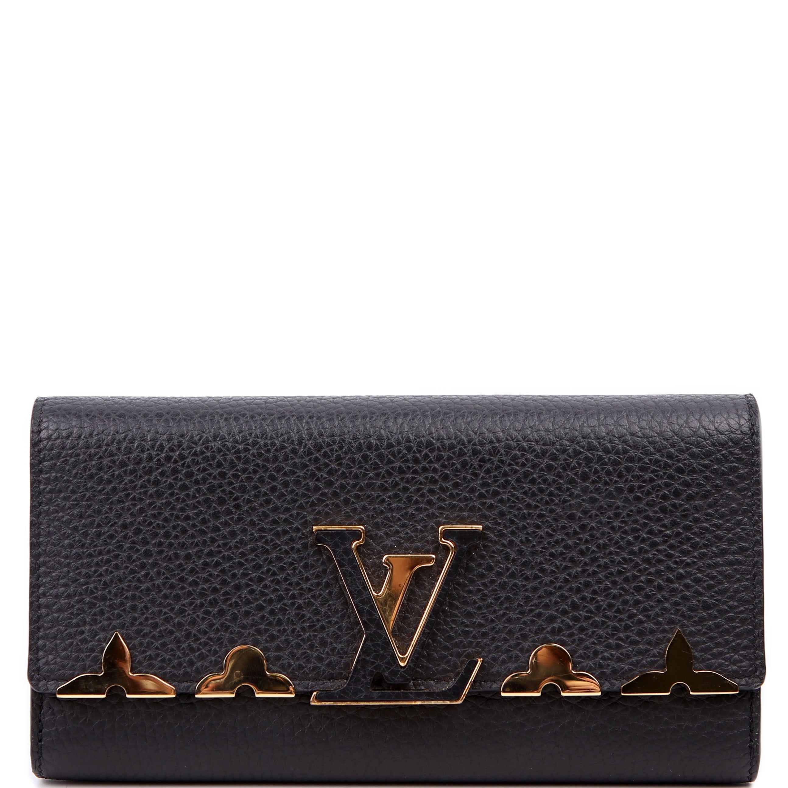 Capucines Wallet Taurillon Flower Black