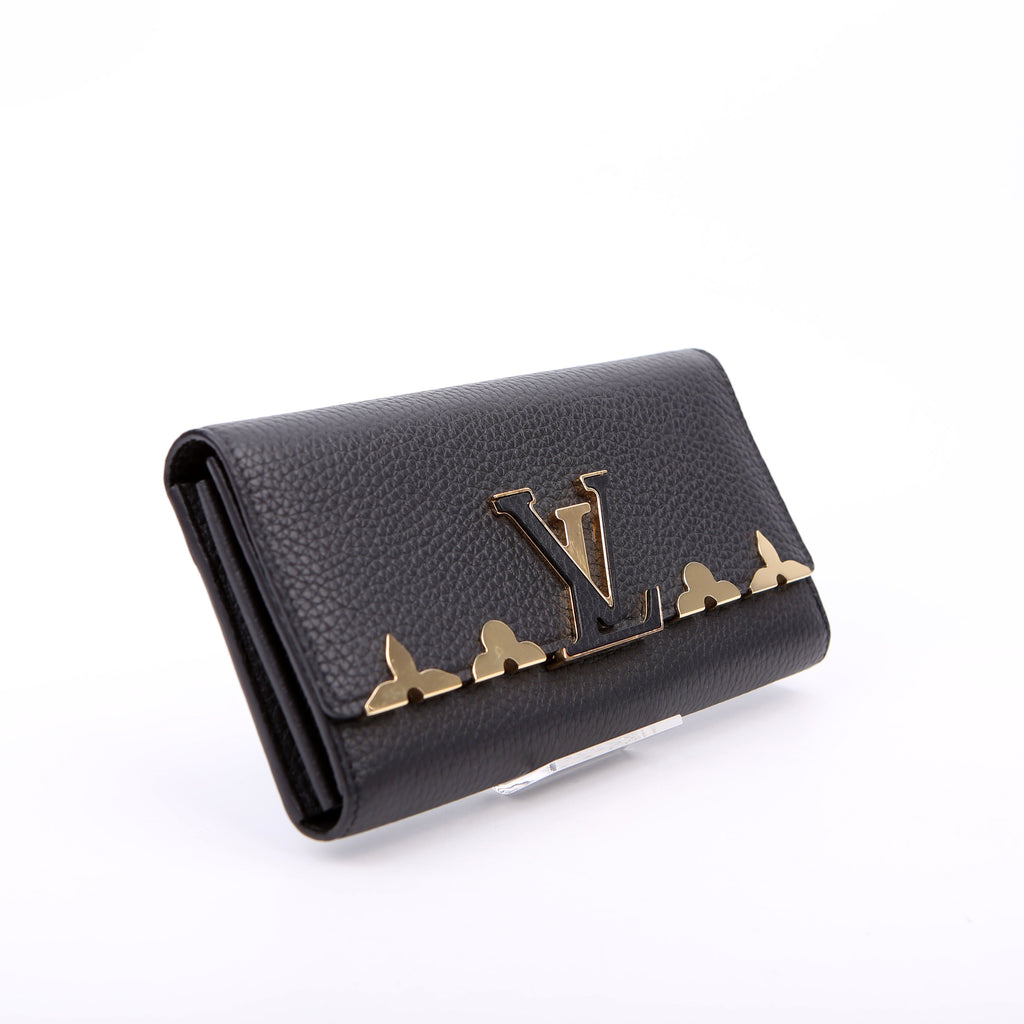 Capucines Wallet Taurillon Flower Black