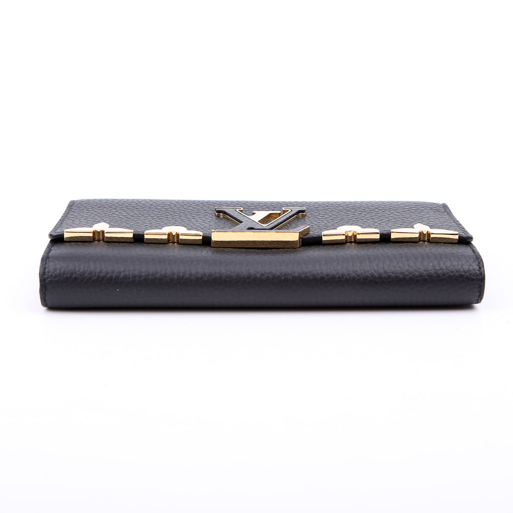 Capucines Wallet Taurillon Flower Black