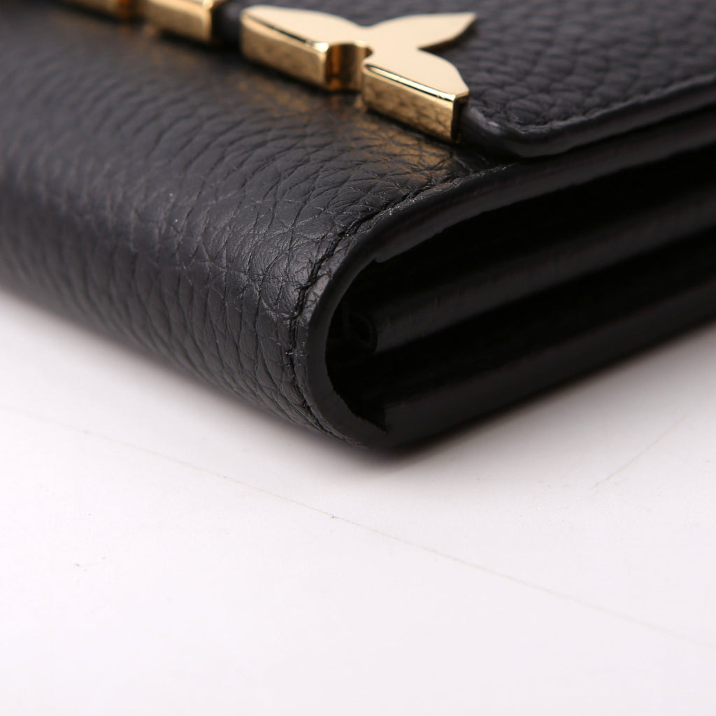 Capucines Wallet Taurillon Flower Black