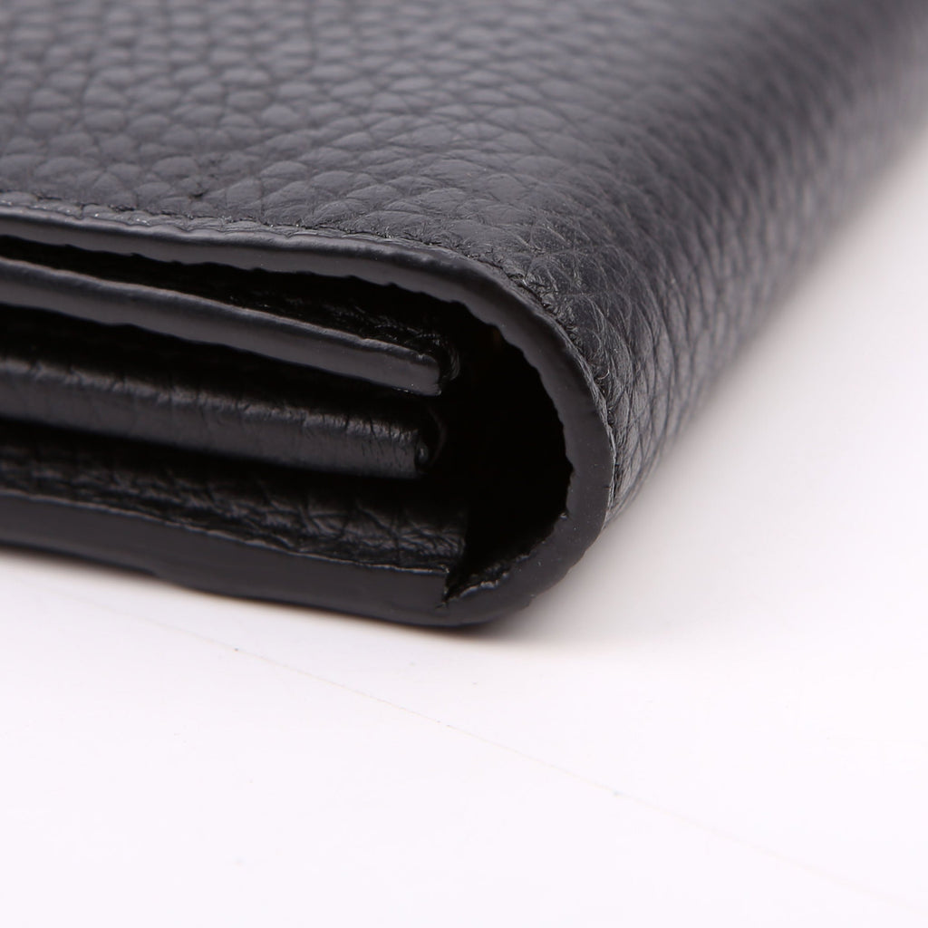 Capucines Wallet Taurillon Flower Black