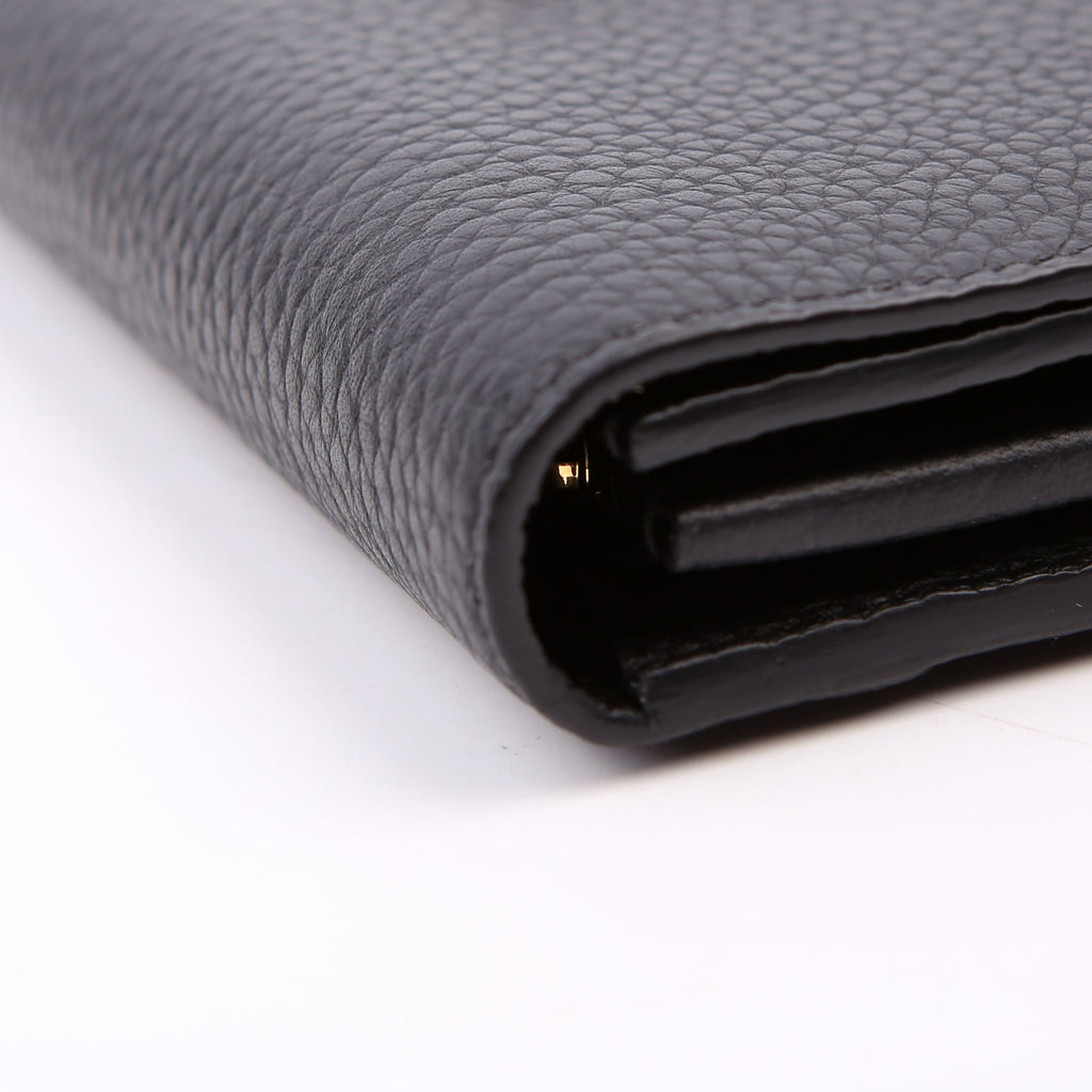 Capucines Wallet Taurillon Flower Black