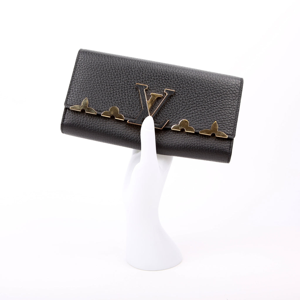 Capucines Wallet Taurillon Flower Black
