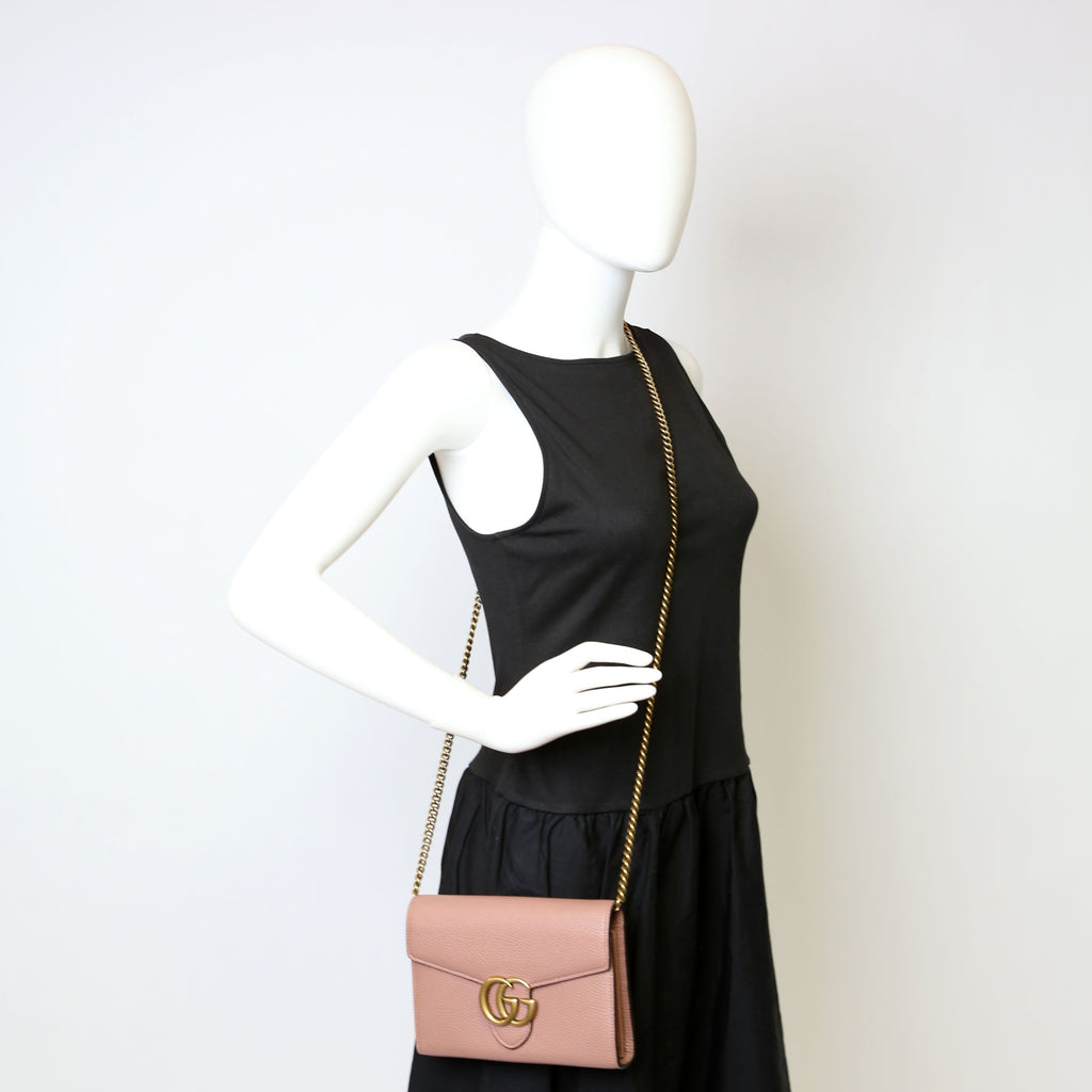 401232 Marmont Chain Wallet Pink