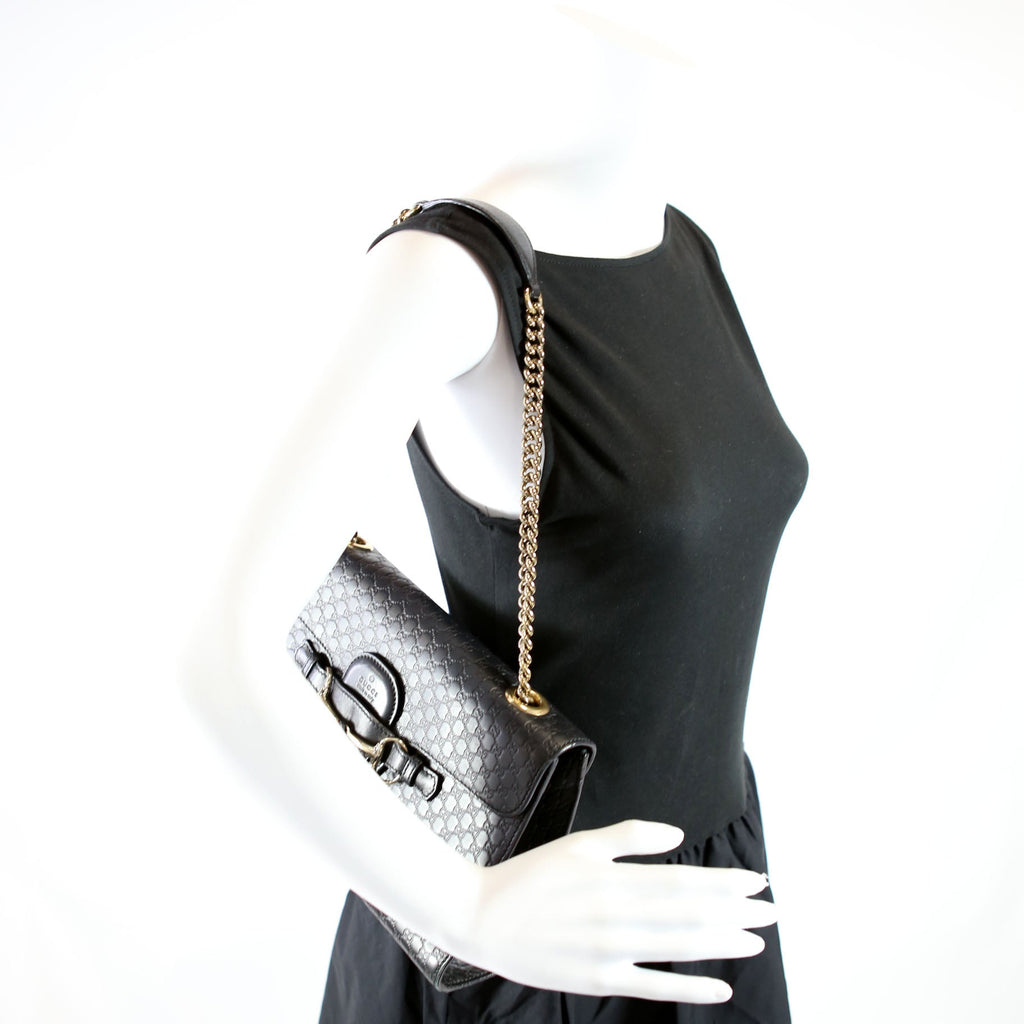 449635 Emily Micro Medium Chain Black