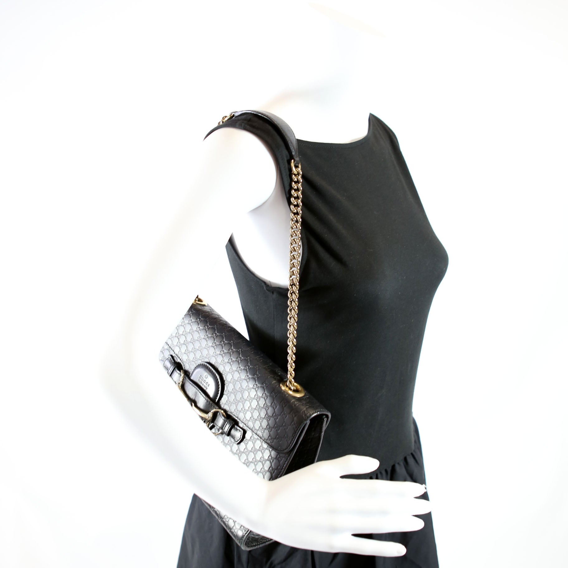 449635 Emily Micro Medium Chain Black