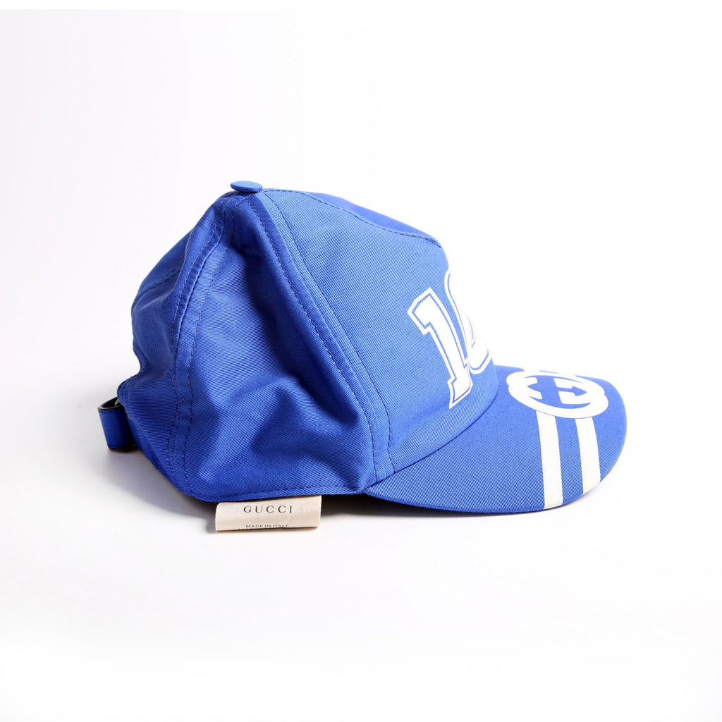 Gucci 673081 100 Baseball Cap Hat Size Small Blue/White