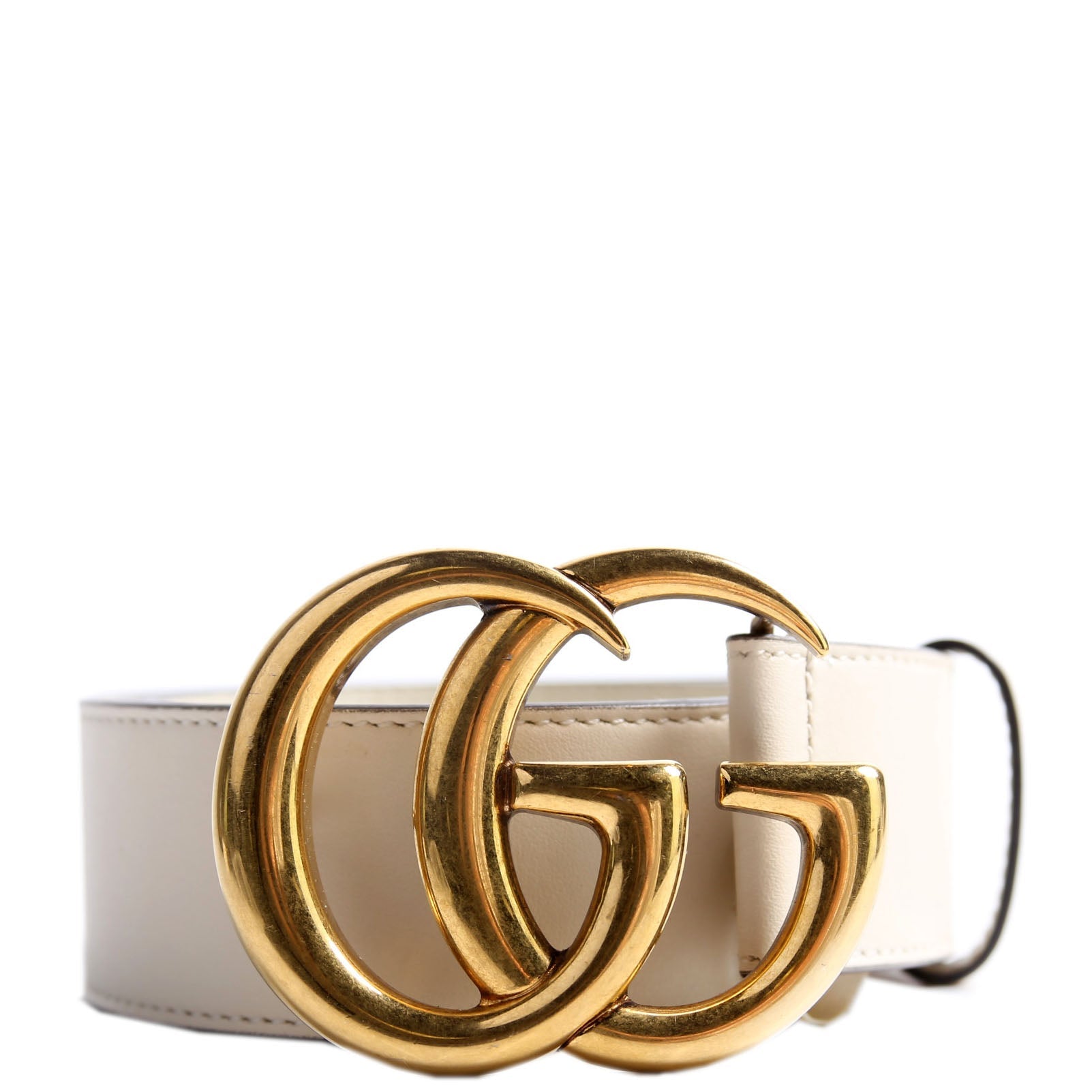 Gucci 400593 Marmont GG Leather Belt Size 75/30 Ivory