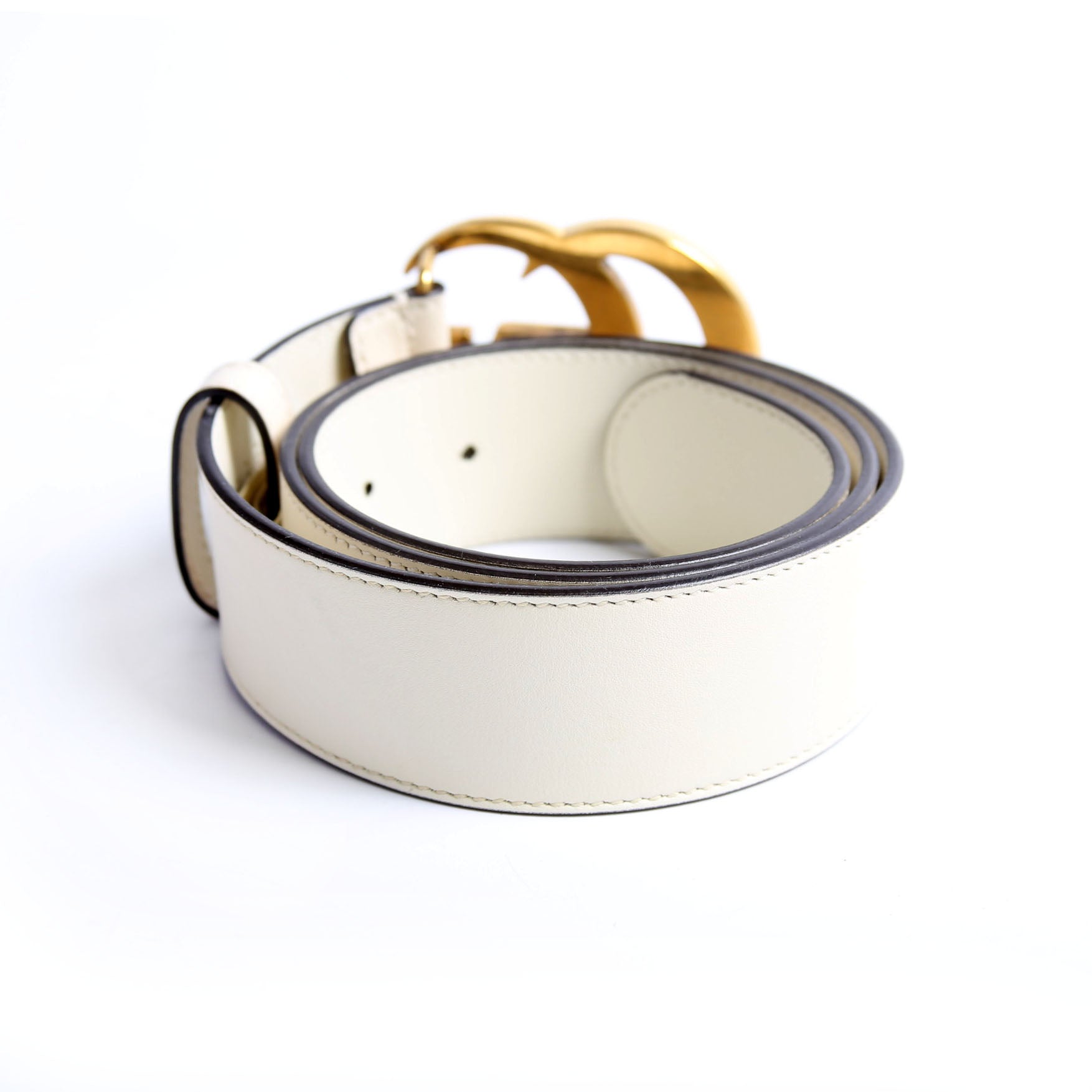Gucci 400593 Marmont GG Leather Belt Size 75/30 Ivory