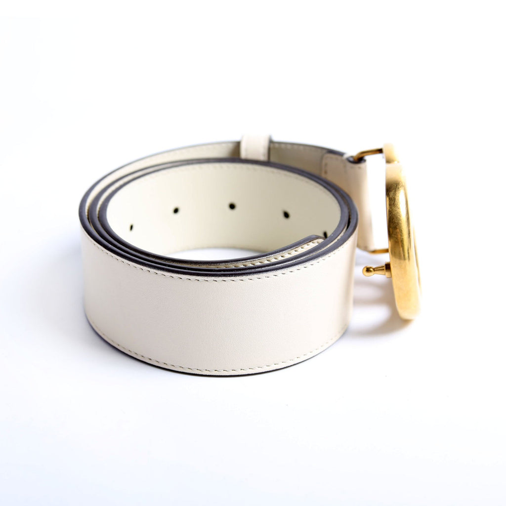 Gucci 400593 Marmont GG Leather Belt Size 75/30 Ivory