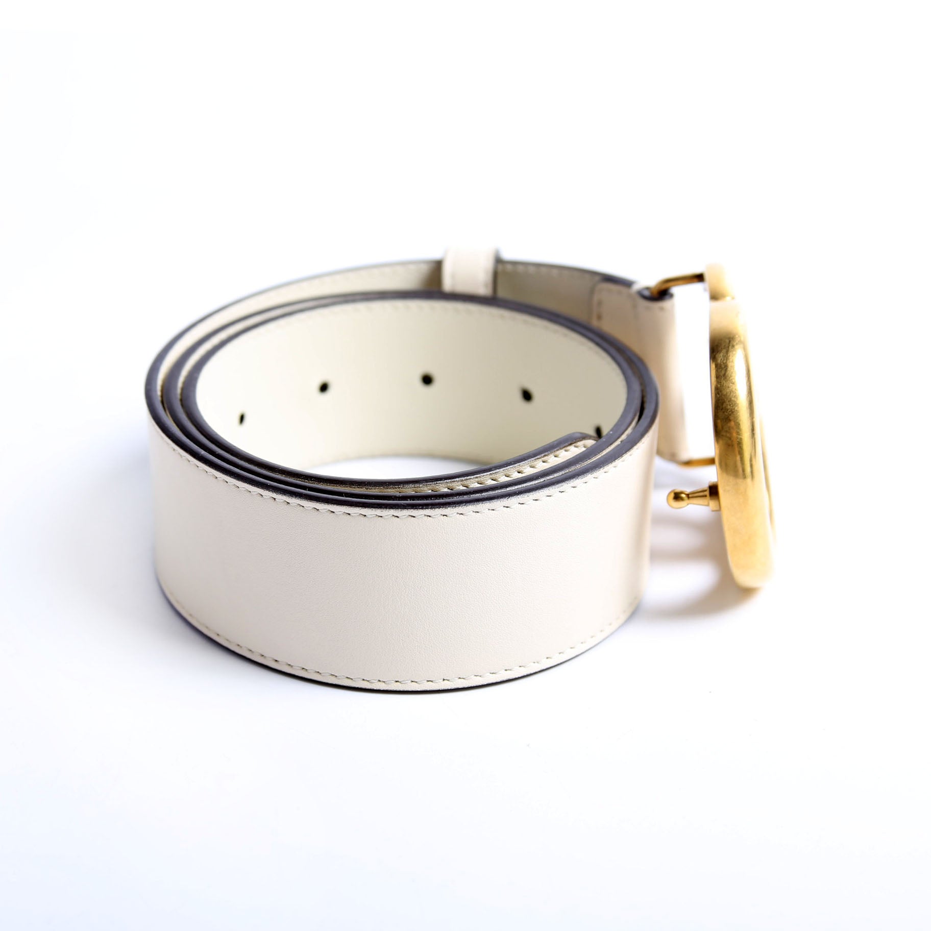Gucci 400593 Marmont GG Leather Belt Size 75/30 Ivory