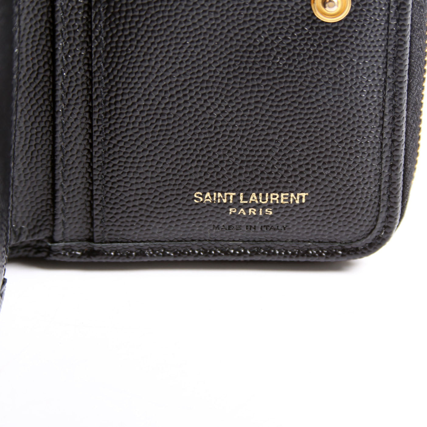 403723 Cassandre Grain De Poudre Compact Zip Around Wallet Black