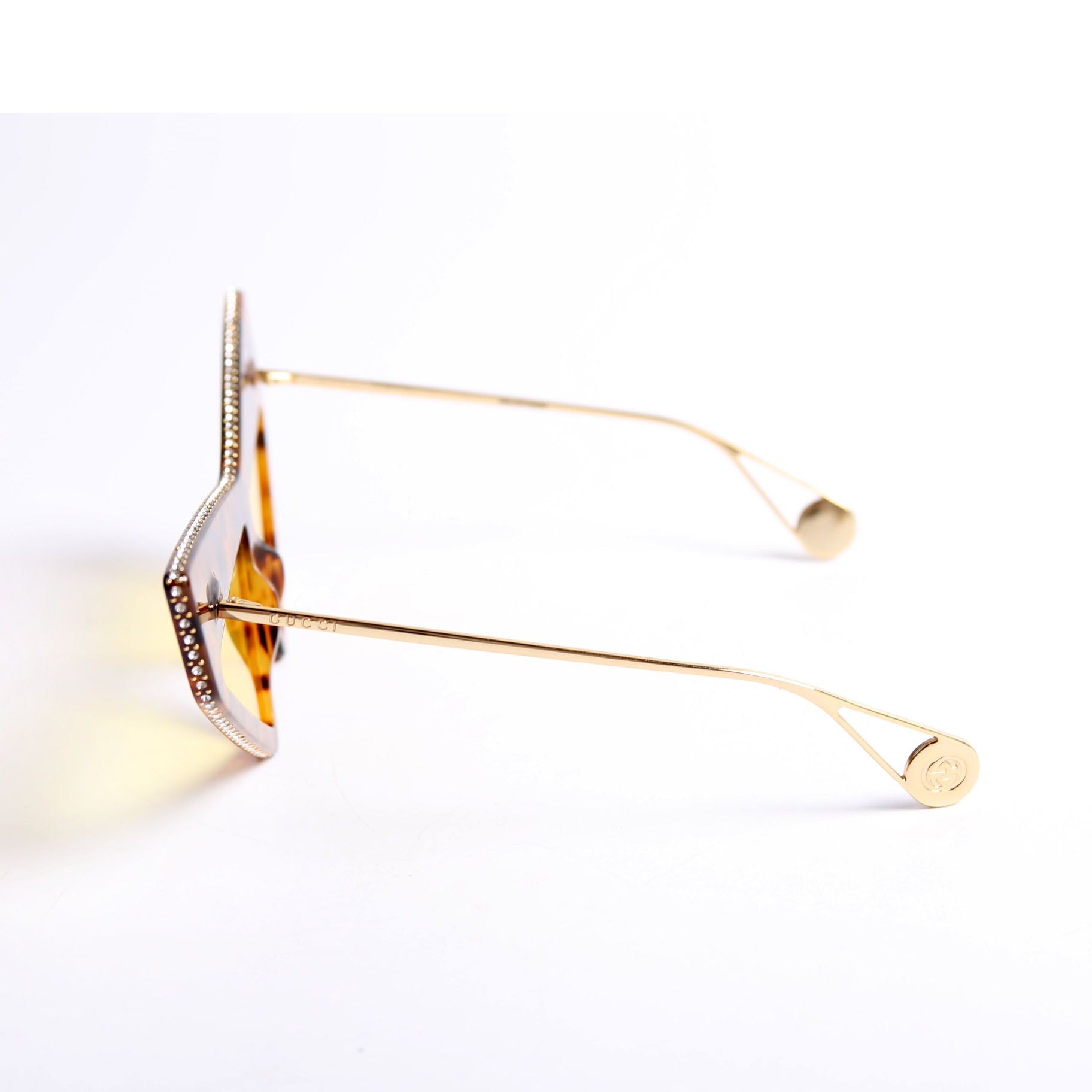 Gucci GG0430S 003 Crystal Sunglasses Brown