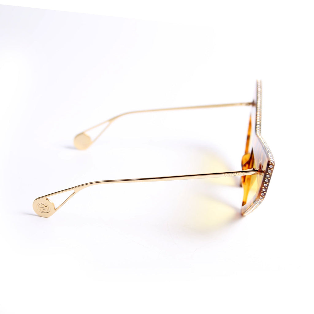 Gucci GG0430S 003 Crystal Sunglasses Brown