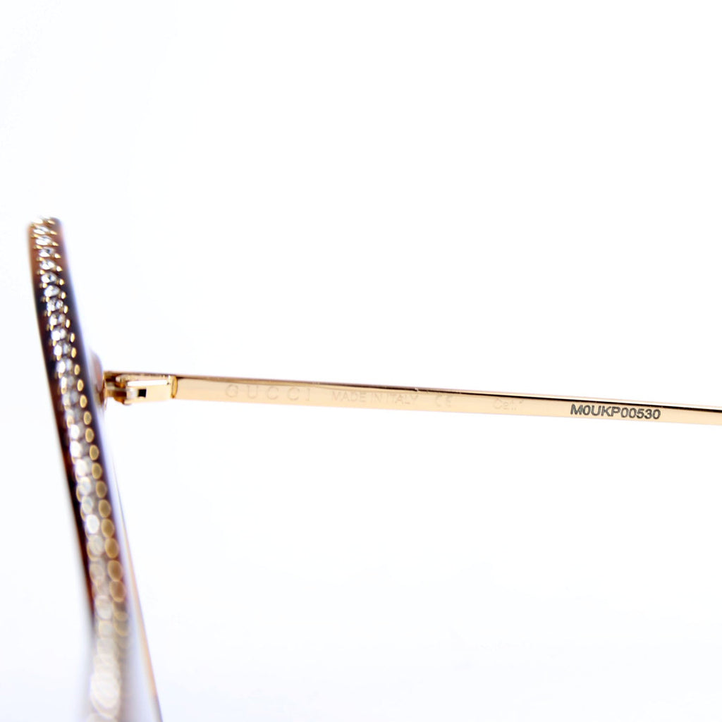 Gucci GG0430S 003 Crystal Sunglasses Brown